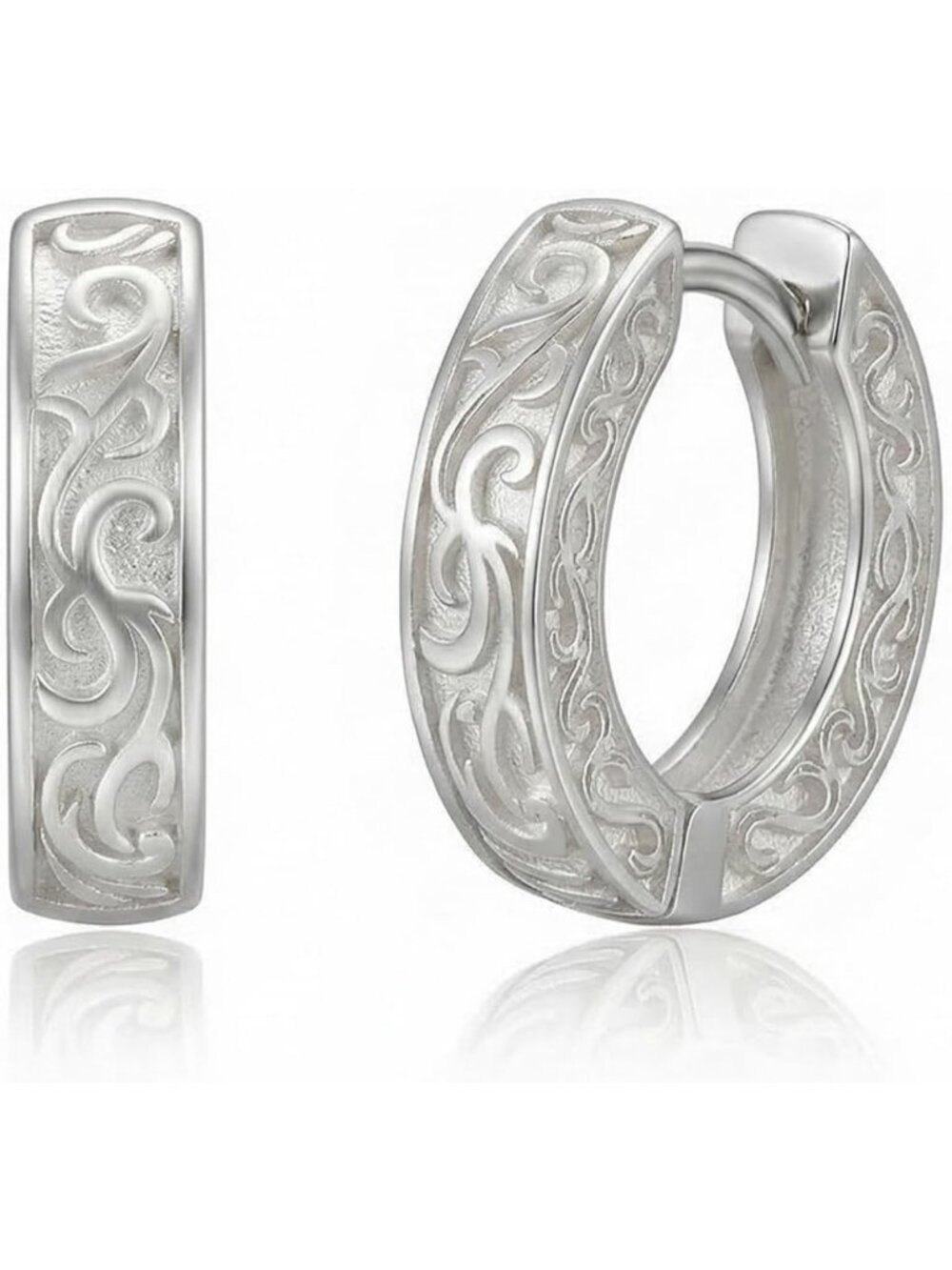 Elegant 14K Gold Filigree Celtic Hoop Earrings for Women - Timeless Jewelry